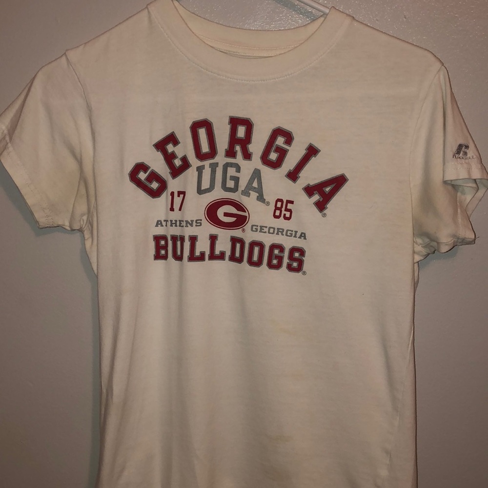 Plain white w Georgia bulldog logo & design